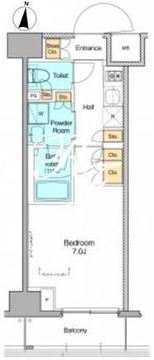 プラウドフラット菊川 705 間取り図