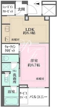 ザ・パークハウス広尾羽澤 2階43.51㎡ 間取り図