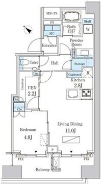 レガシス中目黒 201 間取り図