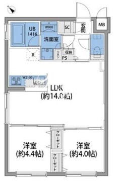 ルネサンスコート桜新町 201 間取り図