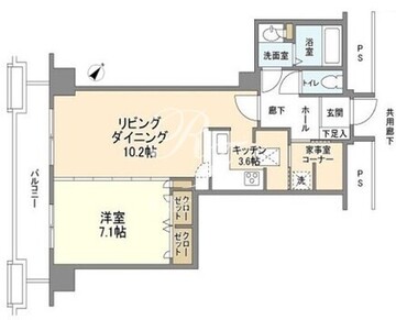 トルナーレ日本橋浜町 3910 間取り図