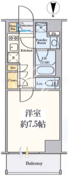 クレストコート清澄白河 602 間取り図