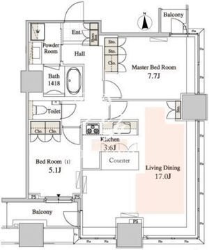 タワーコート北品川 3203 間取り図