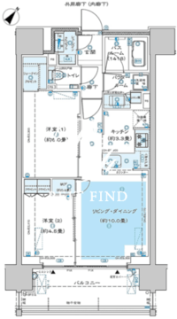 ディームス渋谷本町 506 間取り図