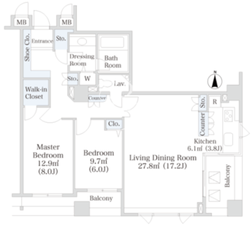 ラ・トゥール芝公園アネックス 602 間取り図