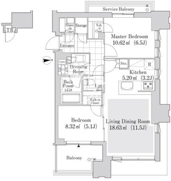 大崎ガーデンレジデンス 1901 間取り図