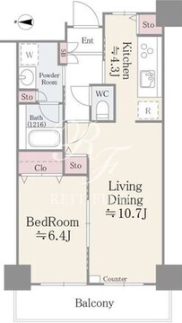 イーストコア曳舟一番館 1509 間取り図
