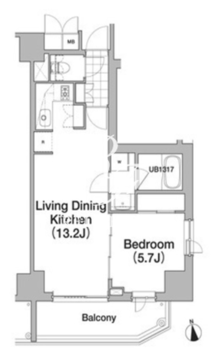 アパートメンツタワー六本木 1204 間取り図