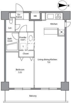 レジディア上落合 501 間取り図