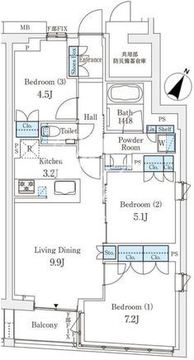 日本橋浜町ダイヤレジデンス 605 間取り図