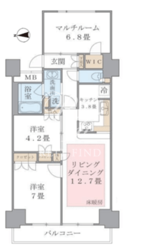 ブリリアイスト東雲キャナルコート 1109 間取り図