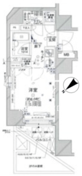 コンシェリア新橋 1505 間取り図