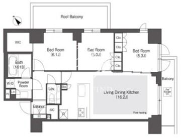 オアーゼ文京大塚 508 間取り図