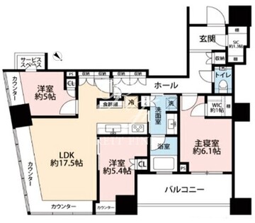 パークタワー勝どき S-518 間取り図