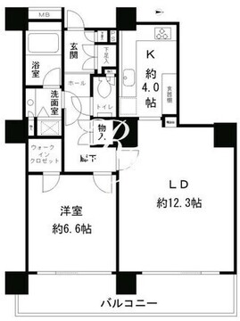 リバーポイントタワー 1303 間取り図