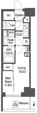 コンフォリア東新宿 1118 間取り図