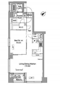 ライズ六本木永坂 201 間取り図