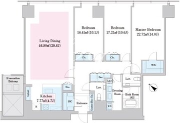 ラ・トゥール新宿ファースト 3207 間取り図
