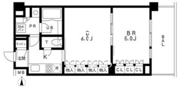 レジディア池袋 404 間取り図