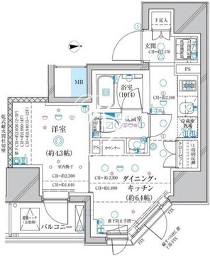 ディアレイシャス蒲田2 1001 間取り図