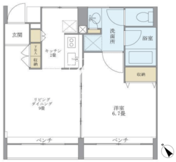 KDXレジデンス自由が丘 407 間取り図