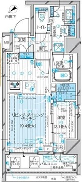 ルジェンテ早稲田 304 間取り図