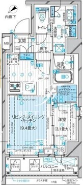 ルジェンテ早稲田 804 間取り図