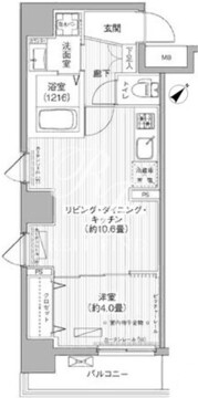 エムズサニーパレス月島 701 間取り図