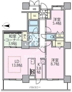 ロイヤルパークスタワー南千住 3402 間取り図