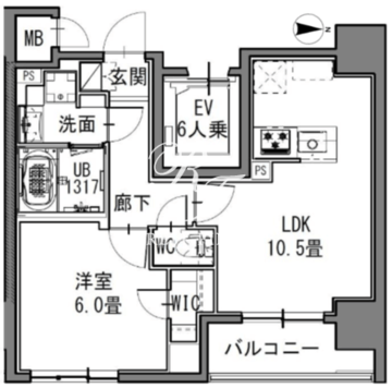 エスレジデンス新御徒町イースト 803 間取り図