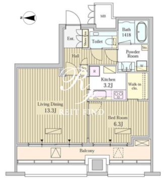 モメント汐留 2213 間取り図