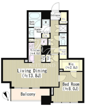 勝どきザ・タワー 3429 間取り図