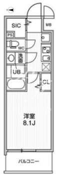 ルーツ菊川 204 間取り図