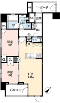 オープンレジデンシア日本橋横山町 4階58.59㎡ 間取り図