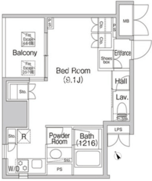 コンフォリア池袋DEUX 801 間取り図