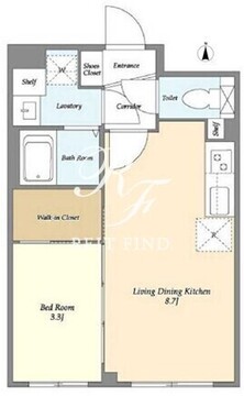 ウェルスクエア三軒茶屋2 202 間取り図