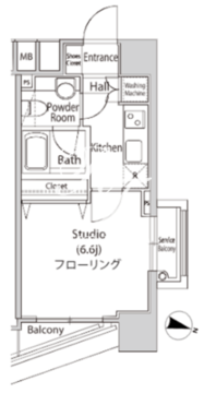 ファーストリアルタワー新宿 1601 間取り図