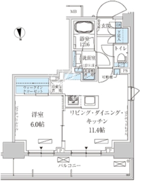 パークアクシス上野三丁目 1103 間取り図