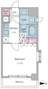 レジディア後楽園 201 間取り図