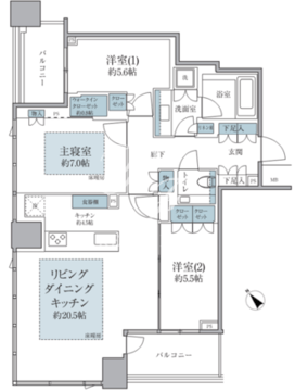 パークコート虎ノ門 1202 間取り図