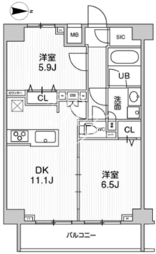 ジェノヴィア三ノ輪スカイガーデン 903 間取り図