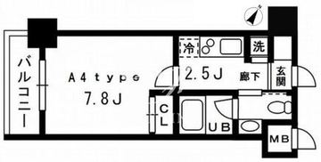 レジディア中目黒2 205 間取り図