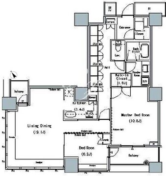 ザ東京タワーズミッドタワー 2715 間取り図