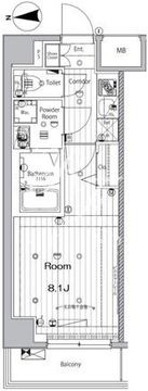 メイクス錦糸町 204 間取り図