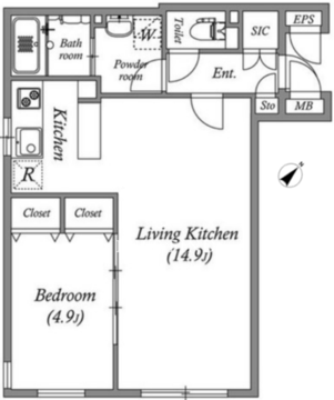 パセオ高田馬場3 302 間取り図