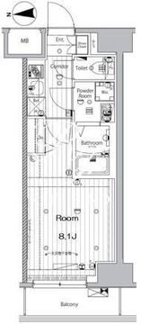 メイクス錦糸町 403 間取り図