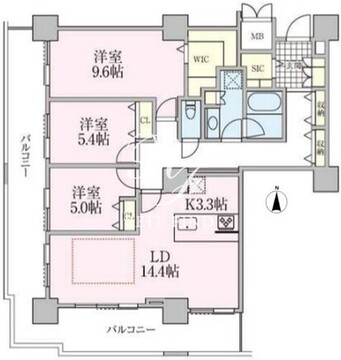 ロイヤルパークスタワー南千住 2905 間取り図