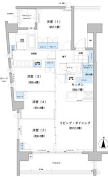 ガーデニエール砧レジデンス 601 間取り図