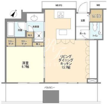 リガーレ日本橋人形町 3906 間取り図
