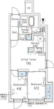 グランパセオ成城学園前 203 間取り図